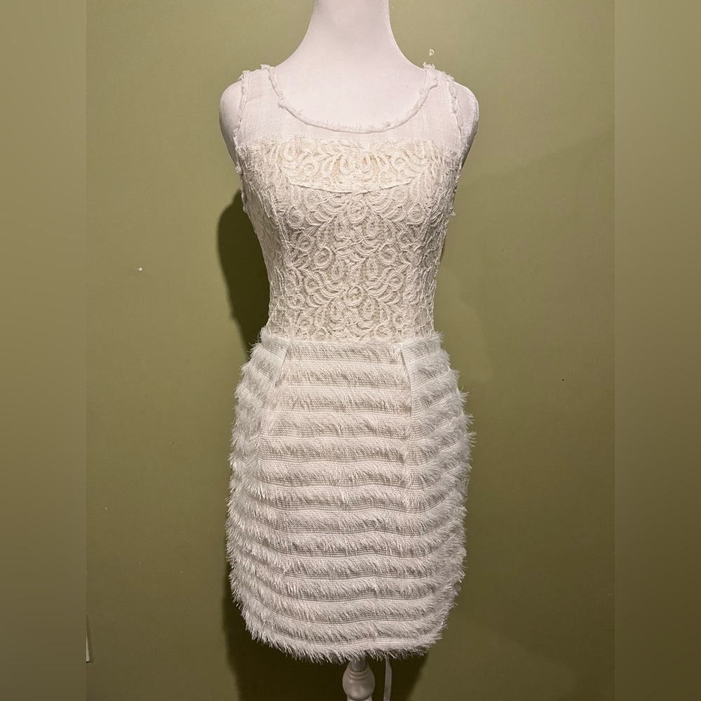RACHEL Rachel Roy Lace and Feathered Dress